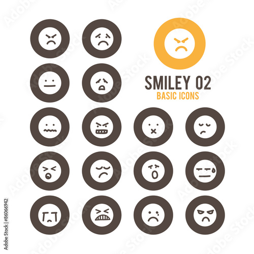 Smiley faces icons. Vector illustration.