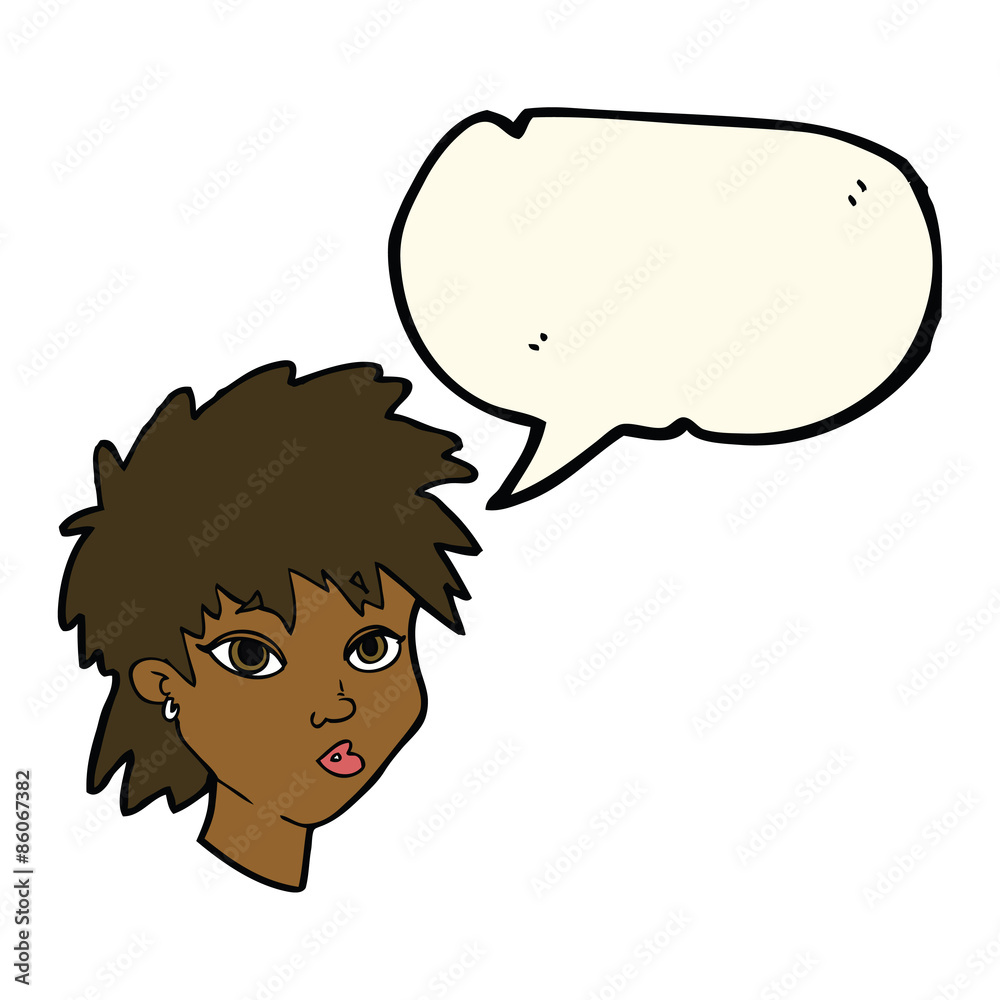 cartoon curious girl with speech bubble cartoon curious girl with speech bubble