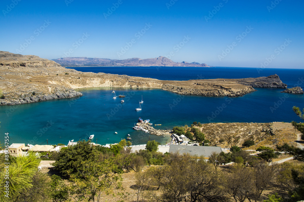 View at Lindou Bay from Lindos