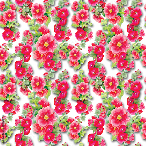 Seamless patterns with Beautiful flowers, watercolor illustration