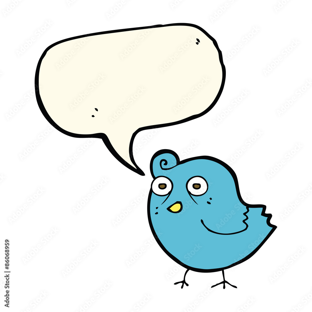 funny cartoon bird with speech bubble funny cartoon bird with speech bubble