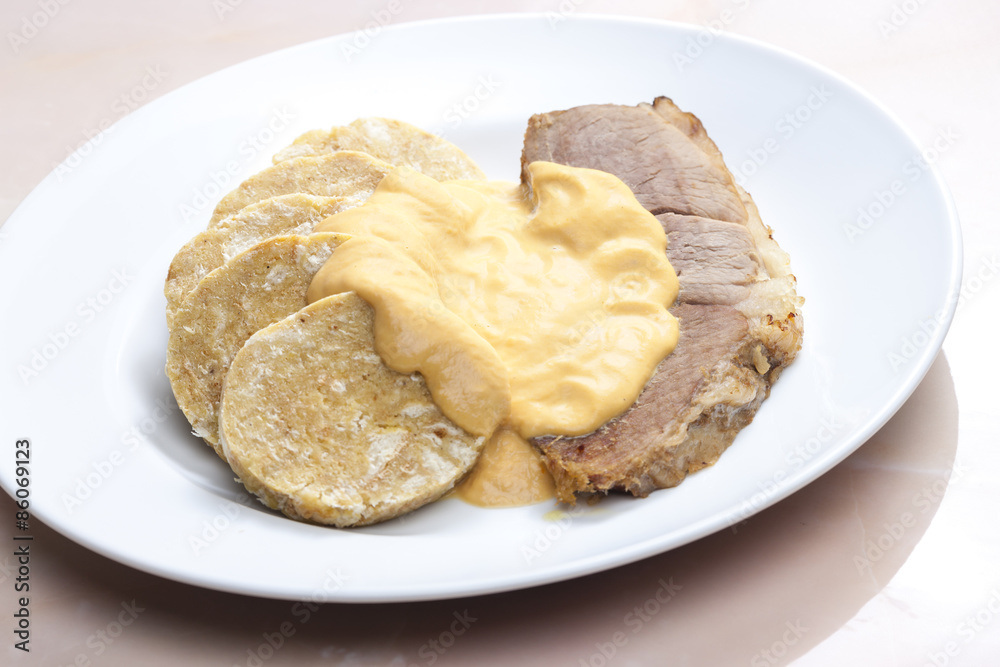 fake pork tenderloin with dumplings fake pork tenderloin with dumplings