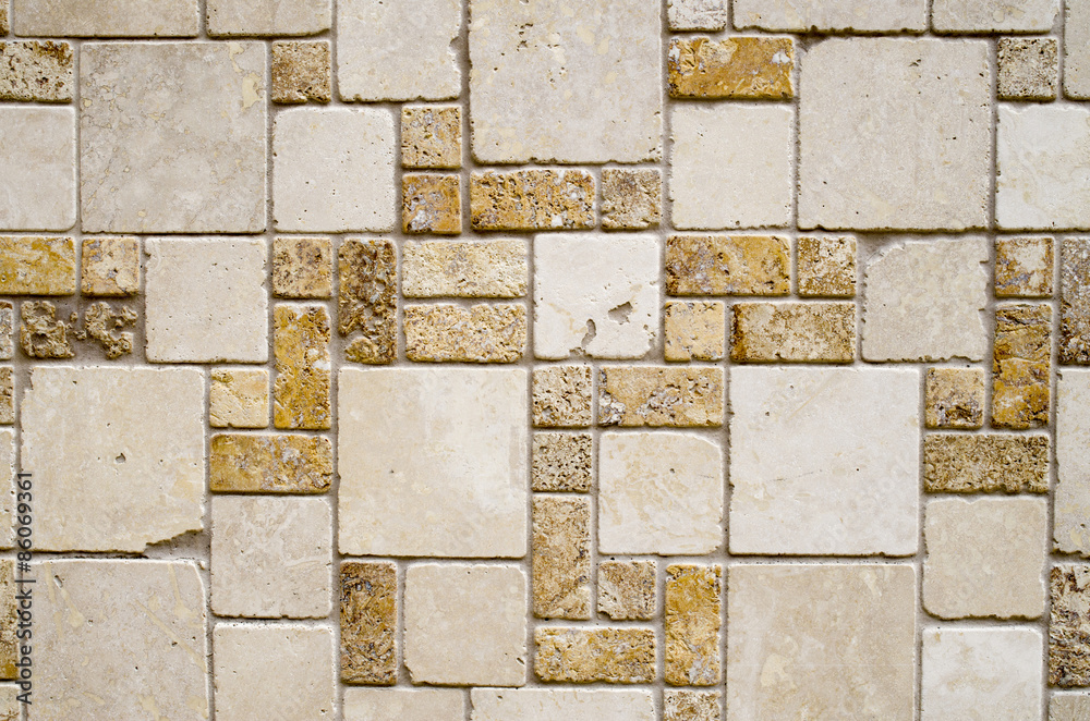 Obraz premium Decorative relief cladding slabs imitating stones closeup