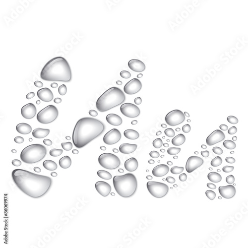 Water drops Alphabet Uu