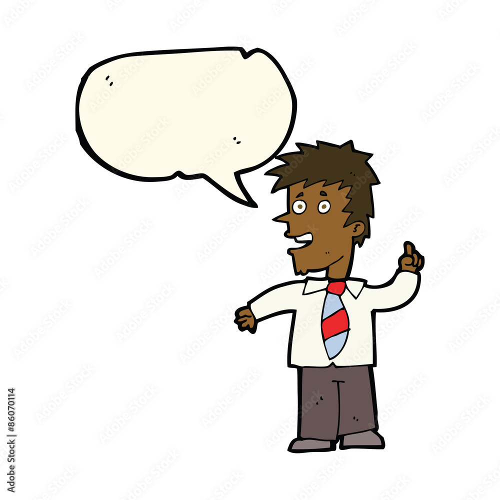 cartoon man with idea with speech bubble