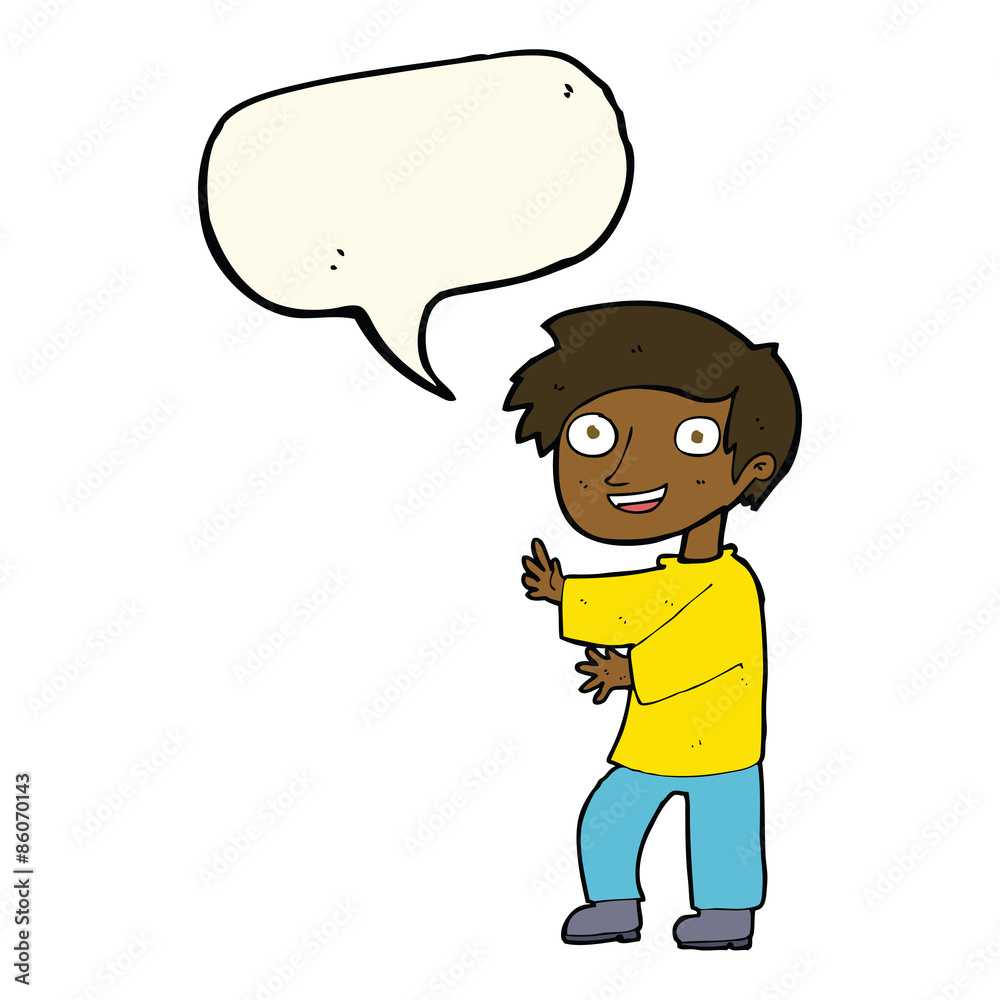 cartoon excited boy with speech bubble cartoon excited boy with speech bubble
