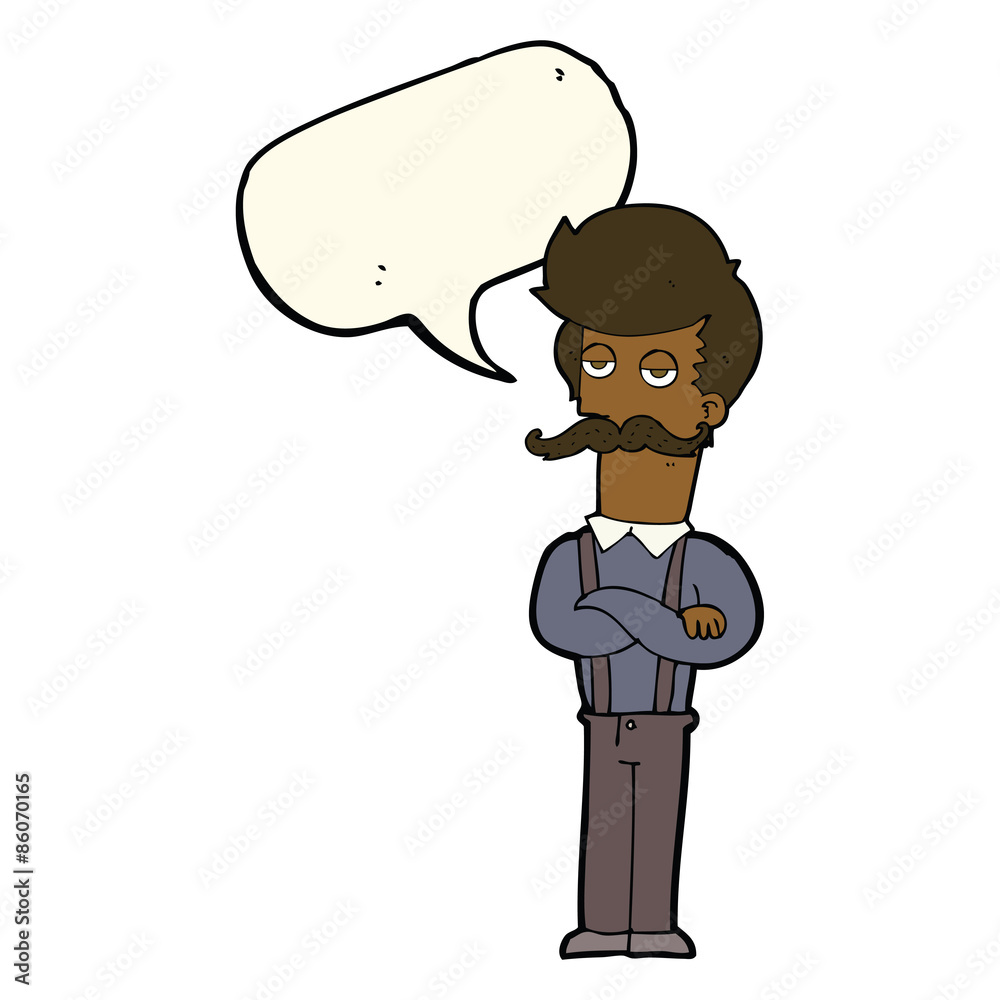 cartoon man with mustache with speech bubble cartoon man with mustache with speech bubble
