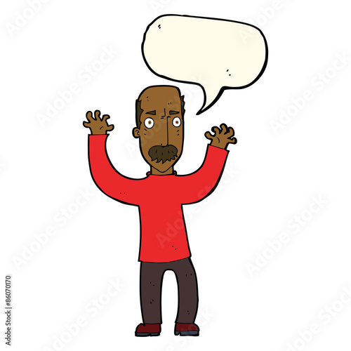 cartoon angry dad with speech bubble