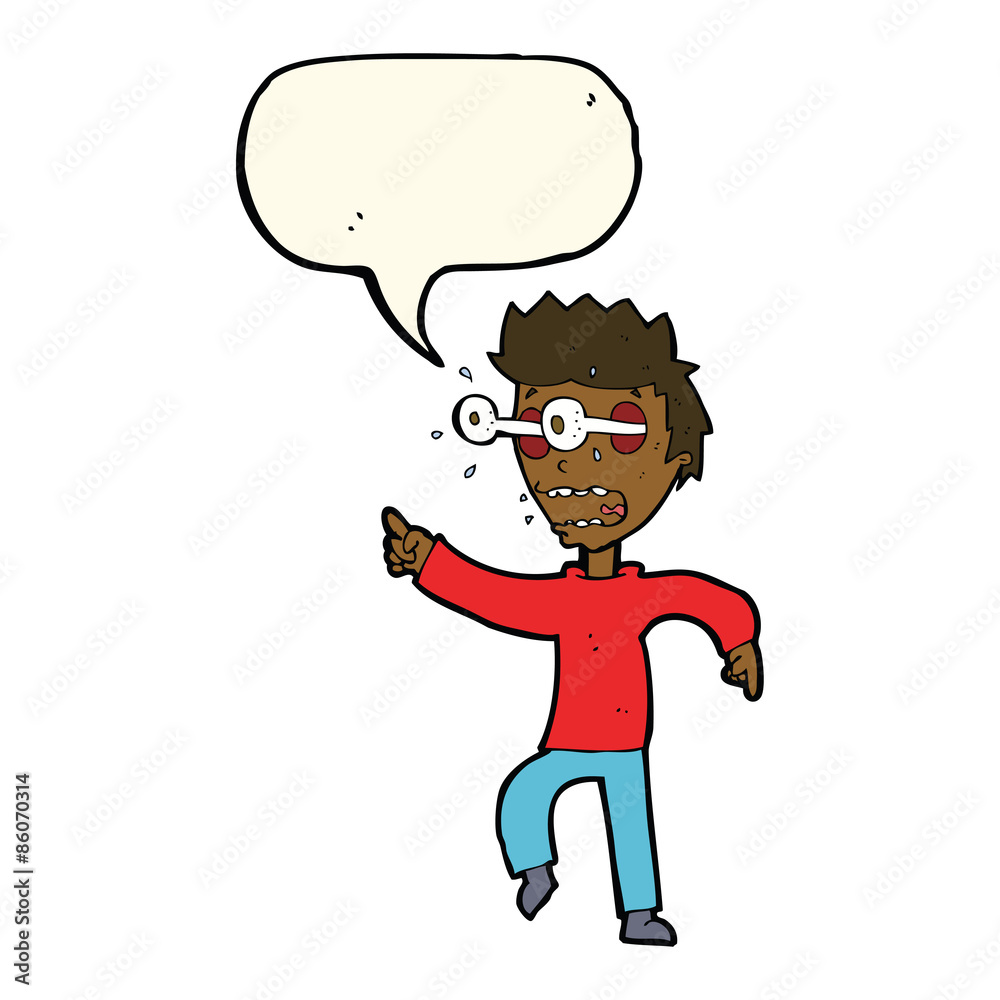 cartoon man with popping out eyes with speech bubble cartoon man with popping out eyes with speech bubble