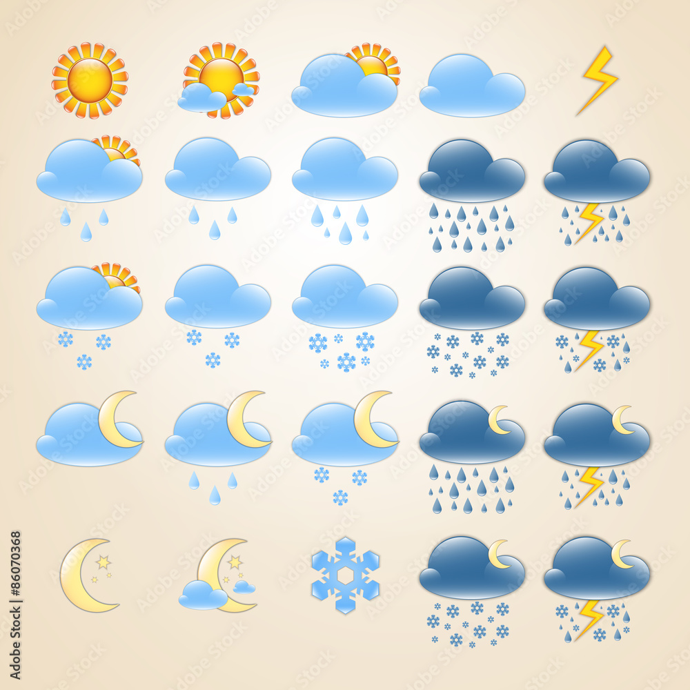 25 detailed weather icons 25 detailed weather icons