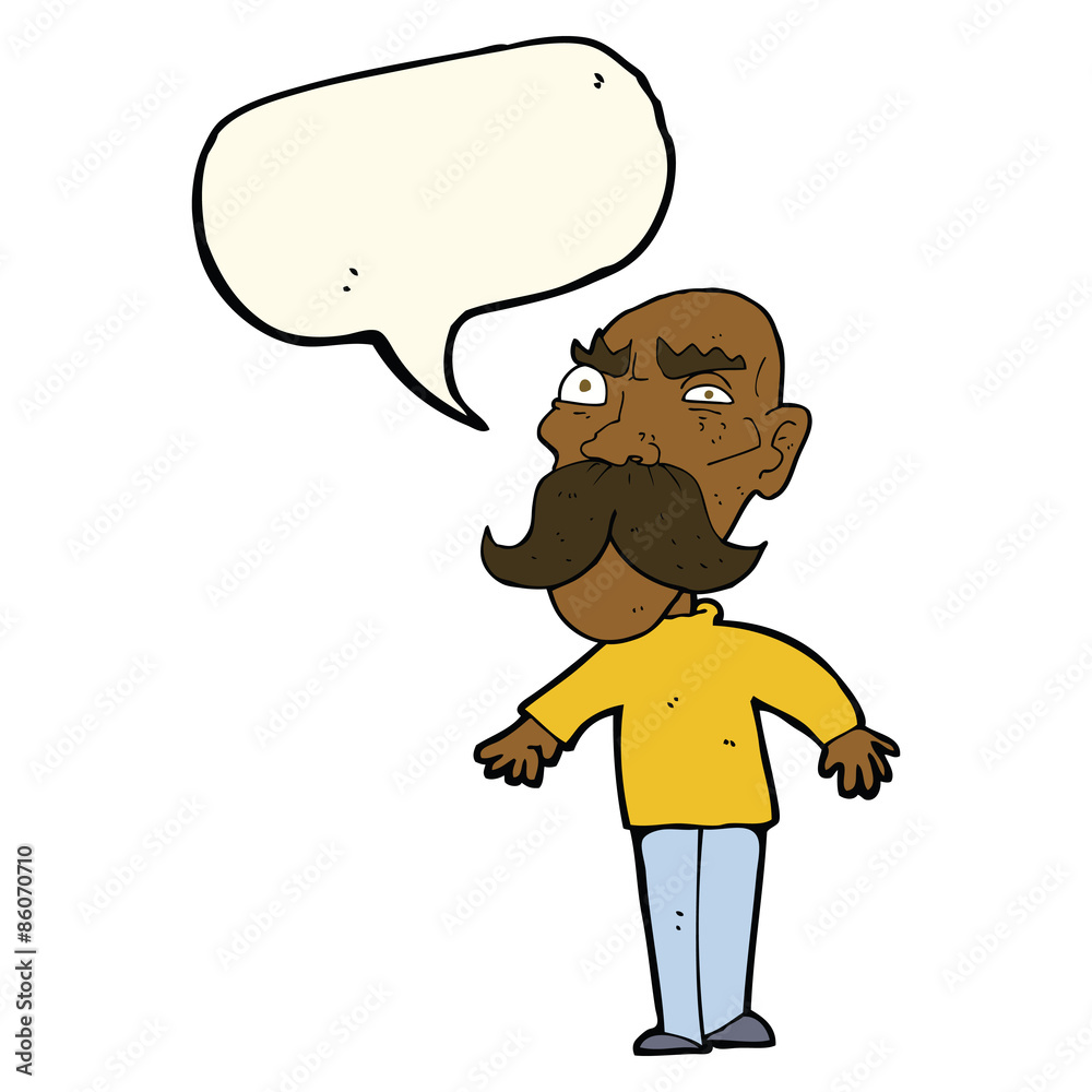 Fototapeta premium cartoon angry old man with speech bubble