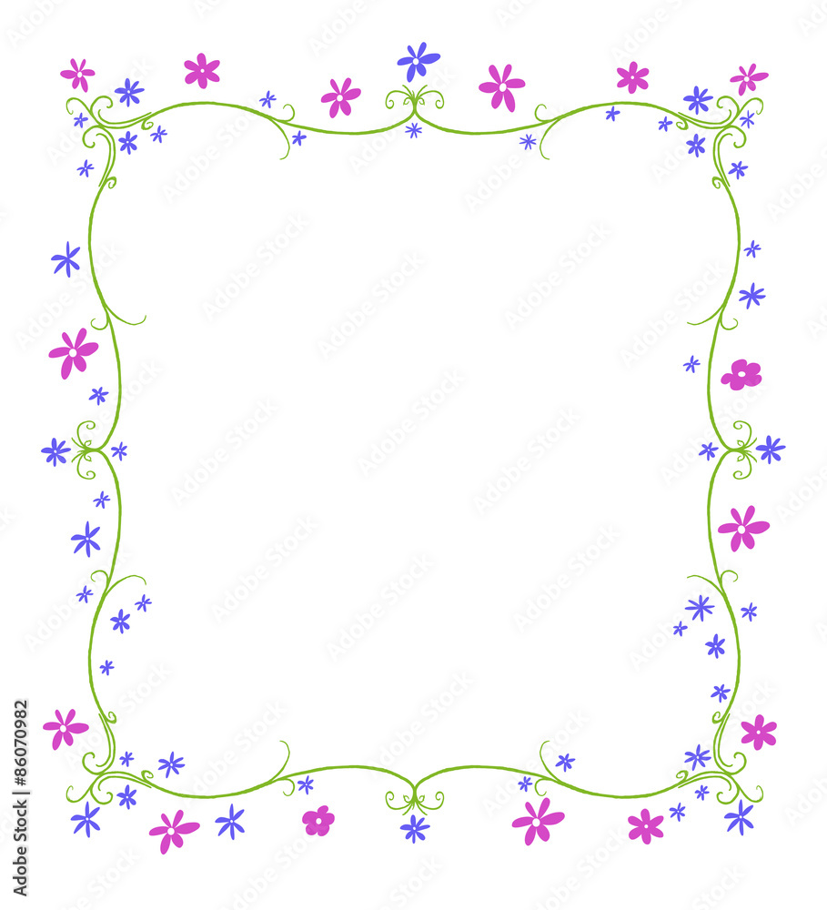 Spring or Summer Frame of Flowers