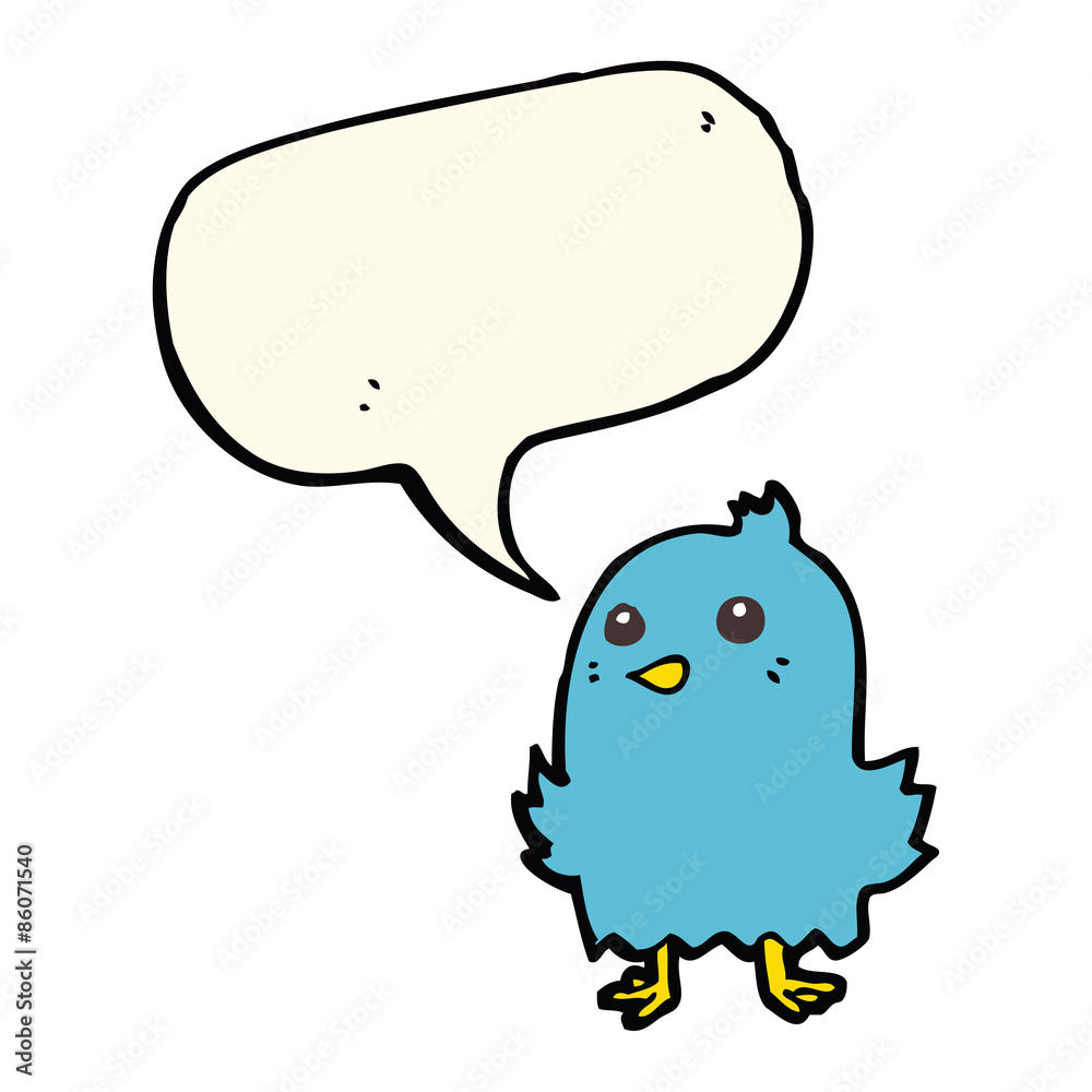 cartoon bird with speech bubble cartoon bird with speech bubble