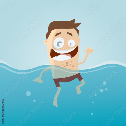 schwimmen baden mann spaß clipart