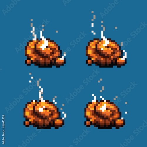 Poop or shit pixel art animation frames llustration