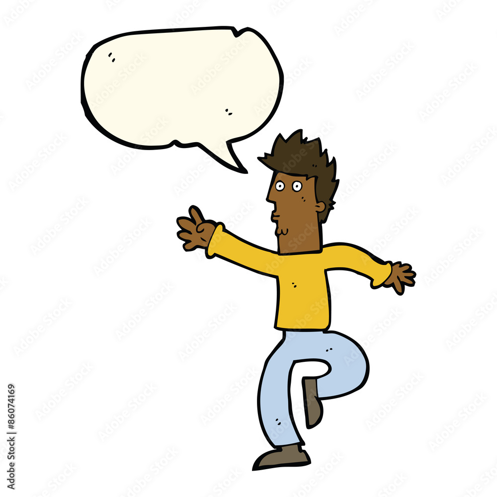 cartoon urgent man with speech bubble