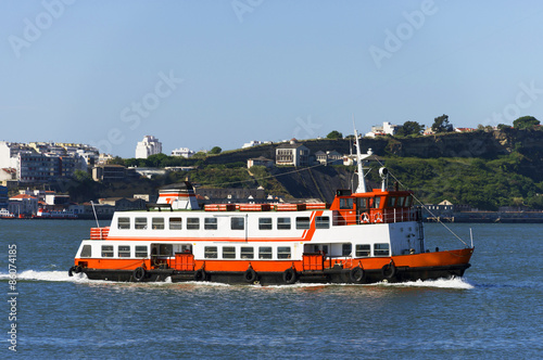 Ferry boat on Tagus river, Lisbon, Portugal