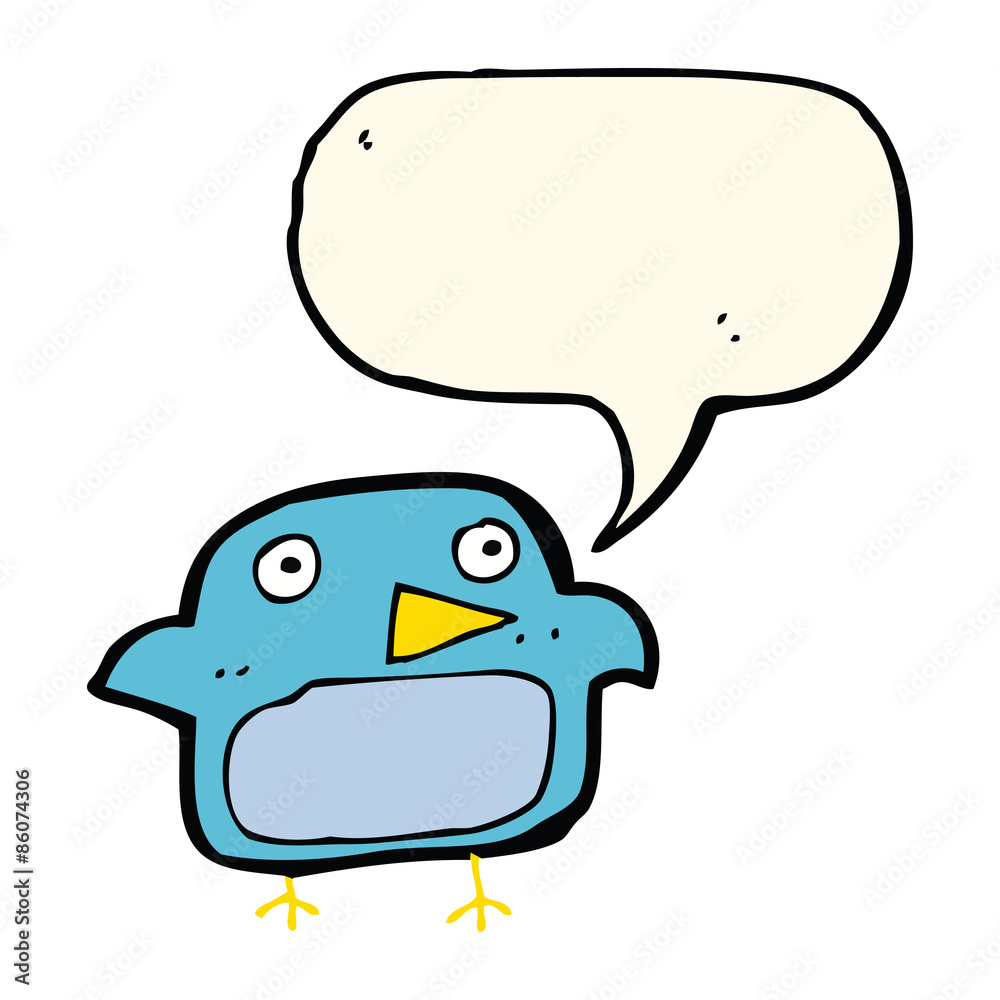 cartoon bluebird with speech bubble cartoon bluebird with speech bubble