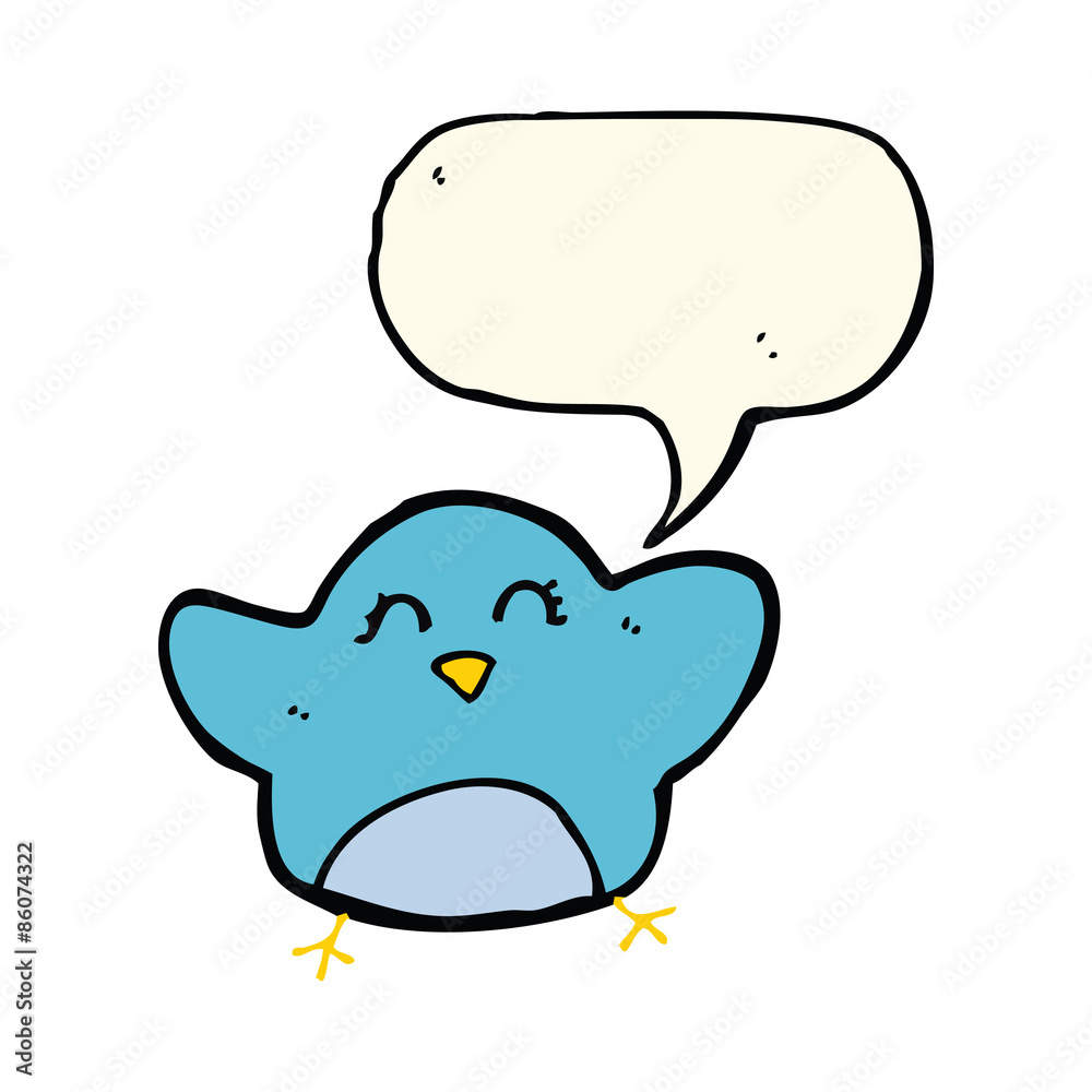 cartoon bird with speech bubble cartoon bird with speech bubble