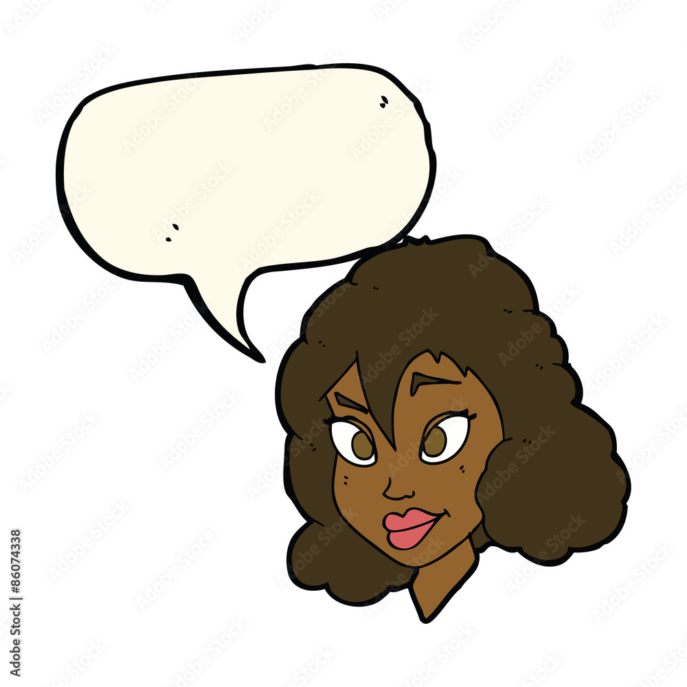 cartoon pretty woman with speech bubble cartoon pretty woman with speech bubble
