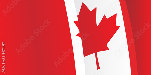 Background with waving Canadian Flag. Vector