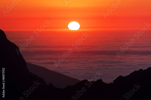Alpine sunset light in Madeira Island  Portugal  Europe