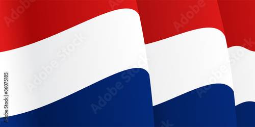 Background with waving Dutch Flag. Vector
