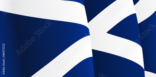 Background with waving Scottish Flag. Vector