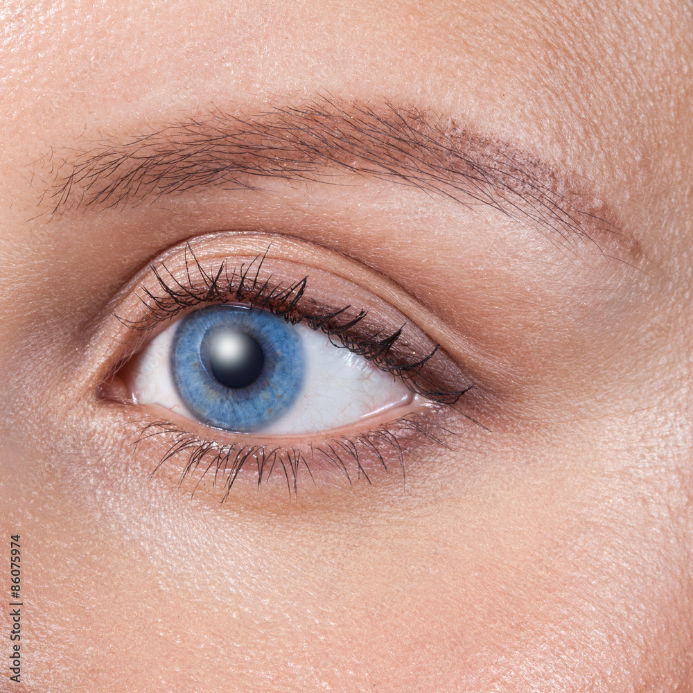 Obraz premium Close up of a blue woman eye