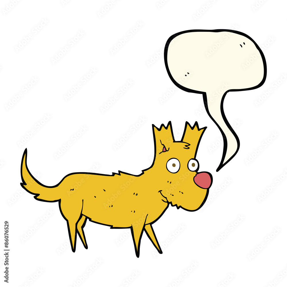 cartoon cute little dog with speech bubble cartoon cute little dog with speech bubble
