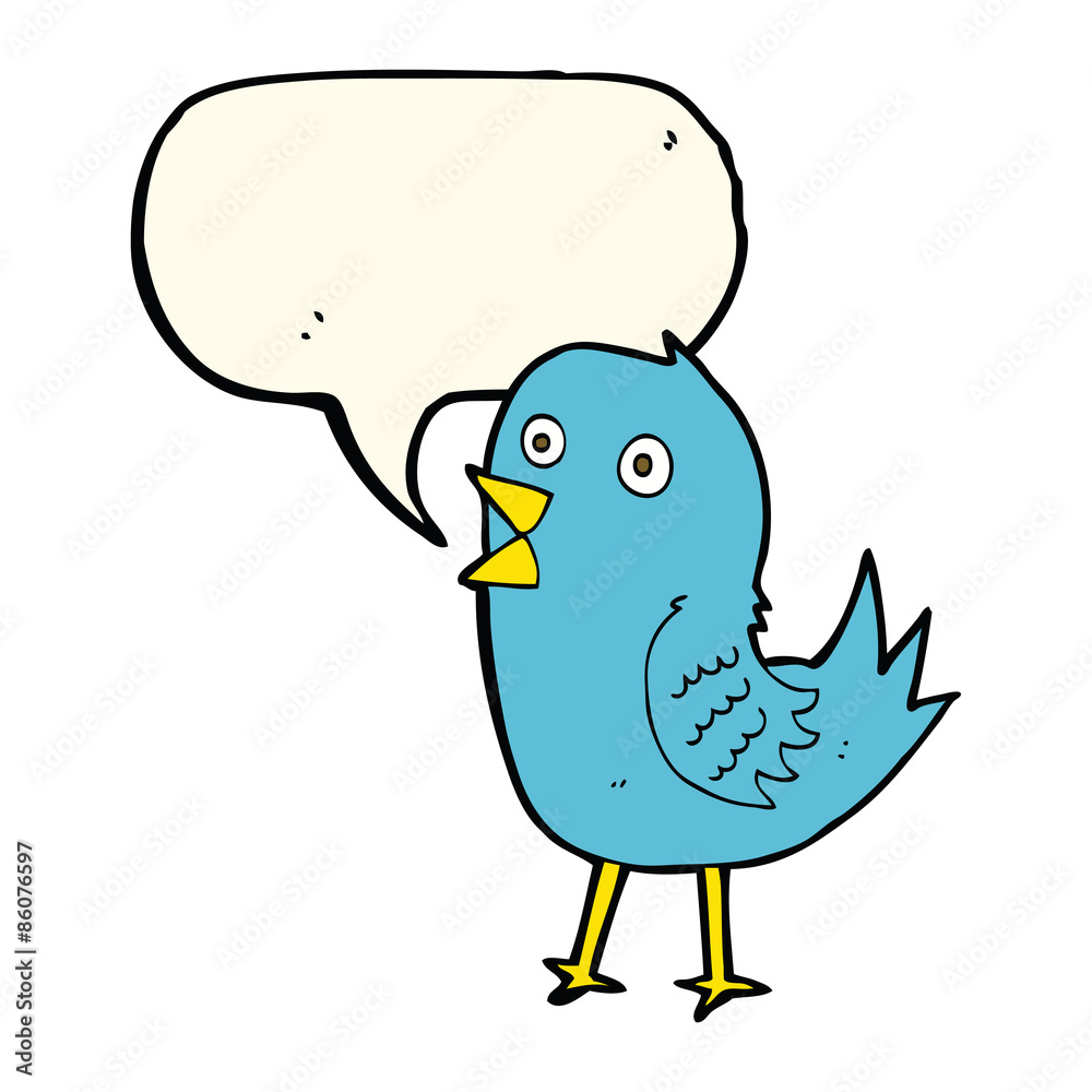 cartoon bluebird with speech bubble cartoon bluebird with speech bubble