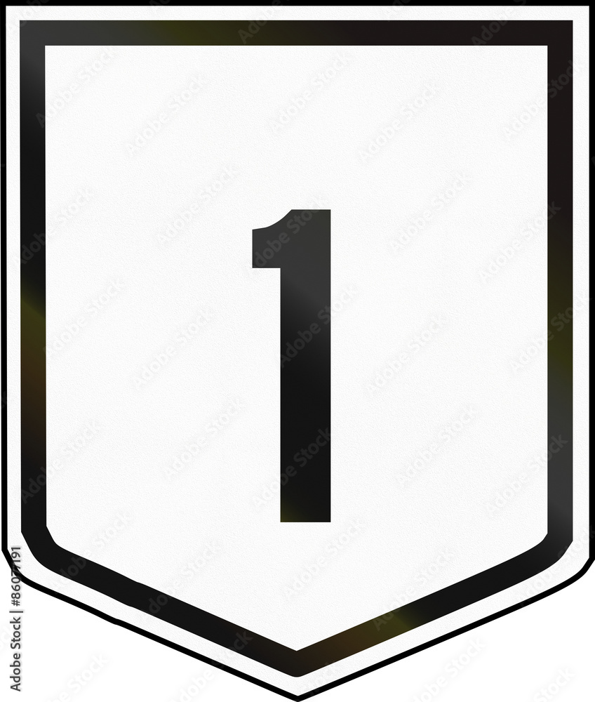 Australian National Route shield with number 1 Australian National Route shield with number 1