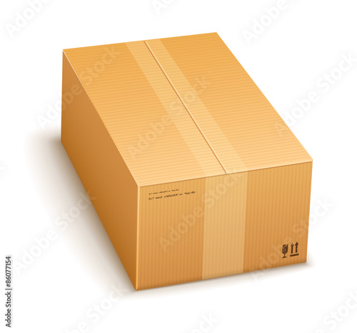 cardboard packing box closed for delivery isolated on