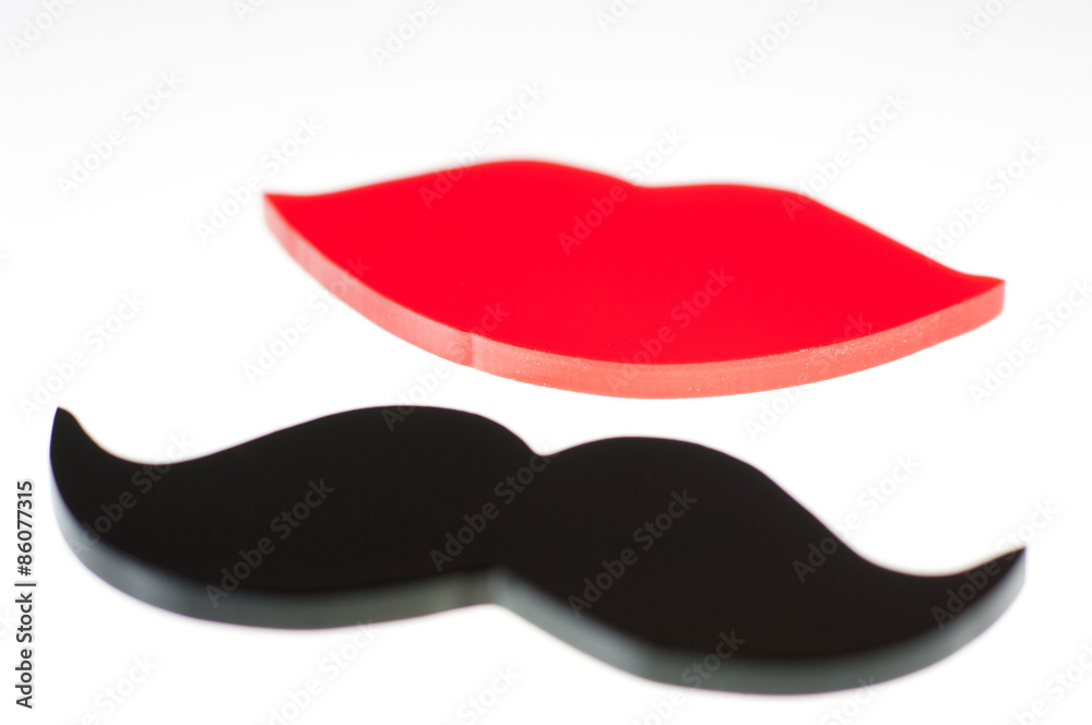 Lips and moustache made from acrylic Lips and moustache made from acrylic