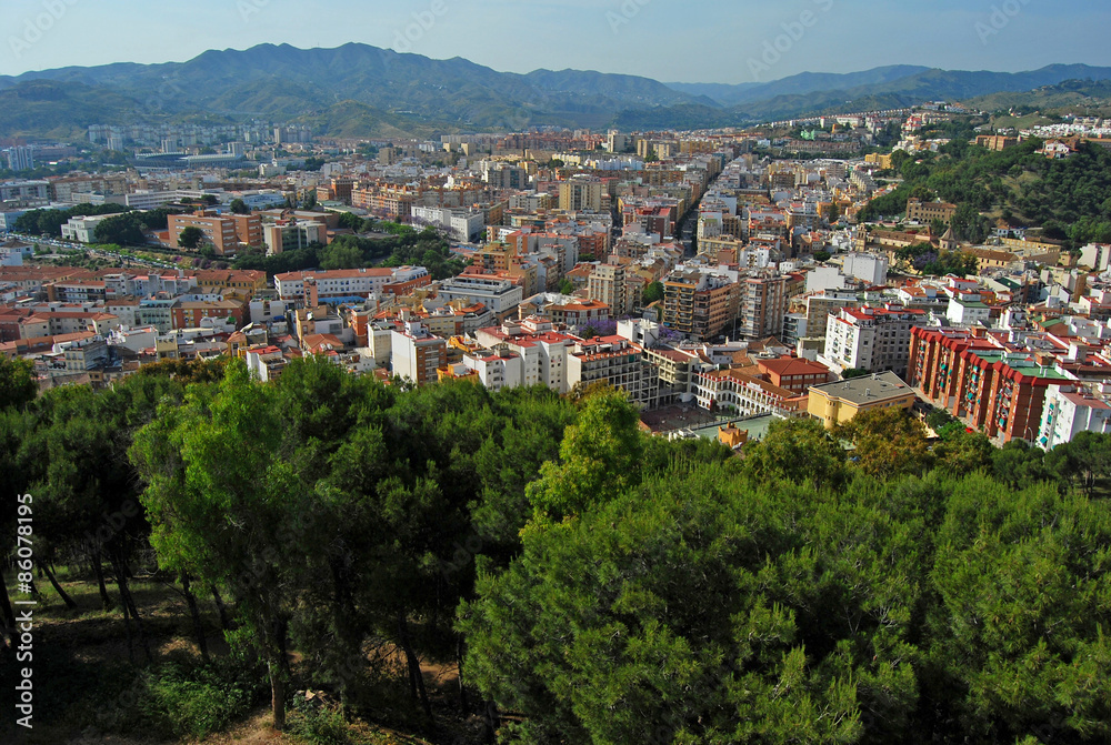 Málaga, panorámica, ciudad, paisaje urbano, paisajes, Andalucía, vistas