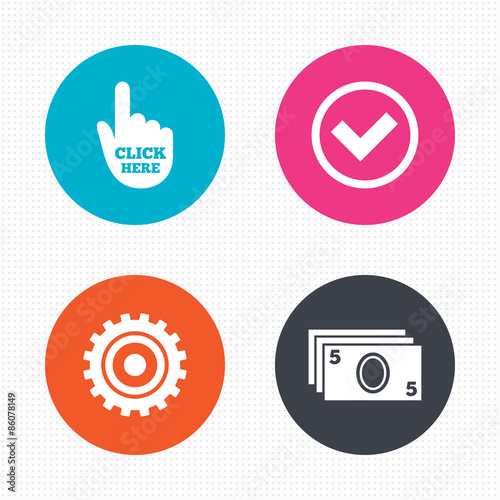 ATM cash machine withdrawal icons.