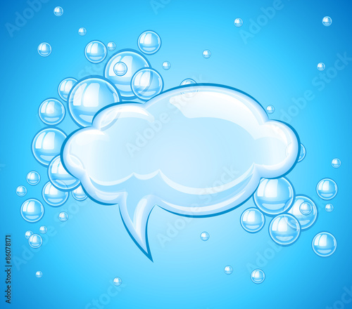 Bubbles cloud in water for message. Eps10 vector illustration