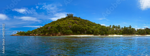 Panorama of tropical island at Seychelles