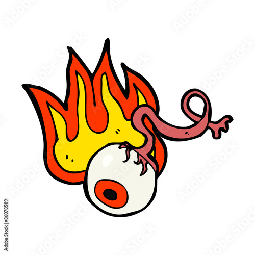 cartoon gross flaming eyeball