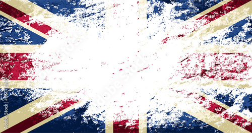 Great Britain flag. Grunge background. Vector illustration