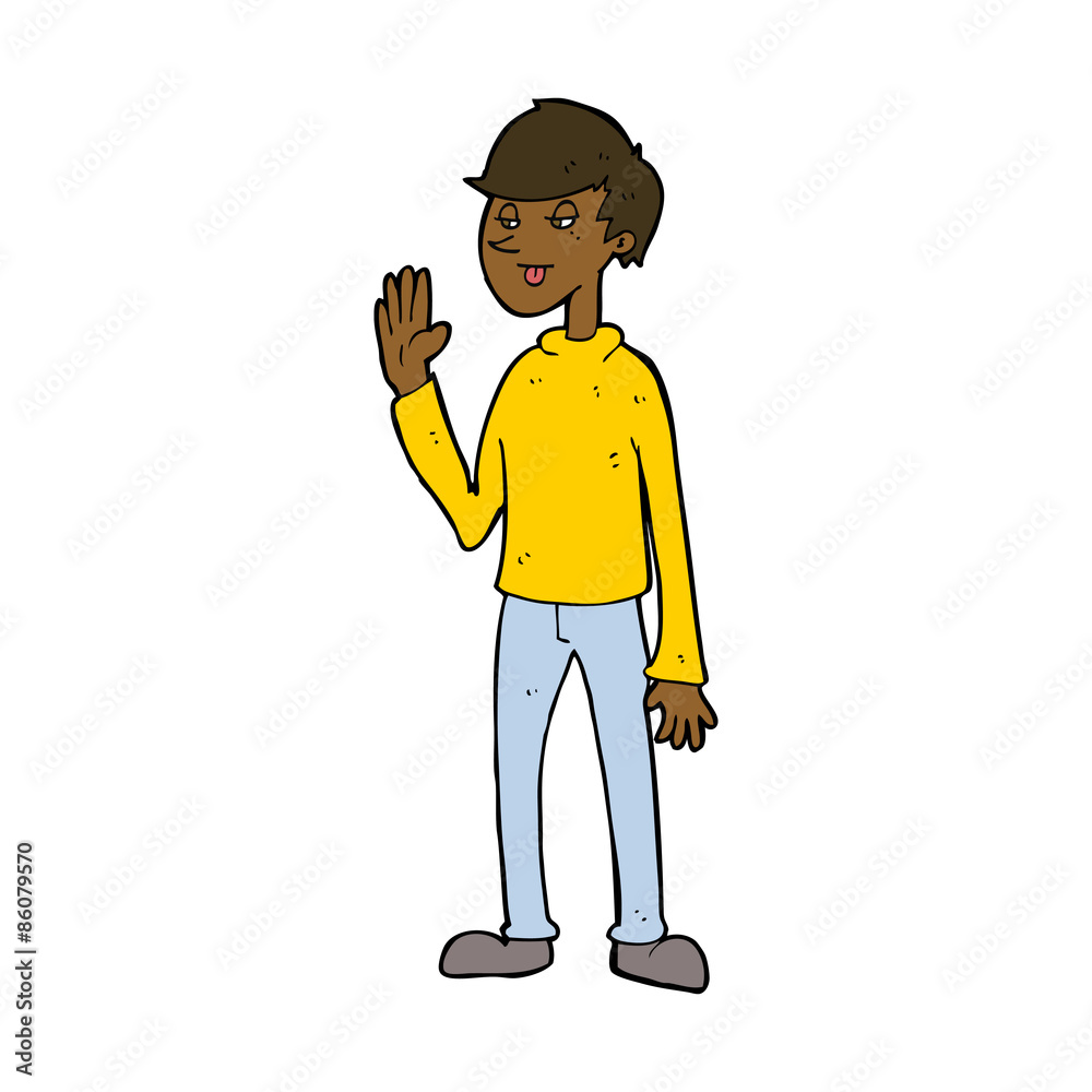 cartoon waving man cartoon waving man