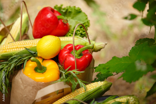 fresh vegetables organic healthy food corn pepper