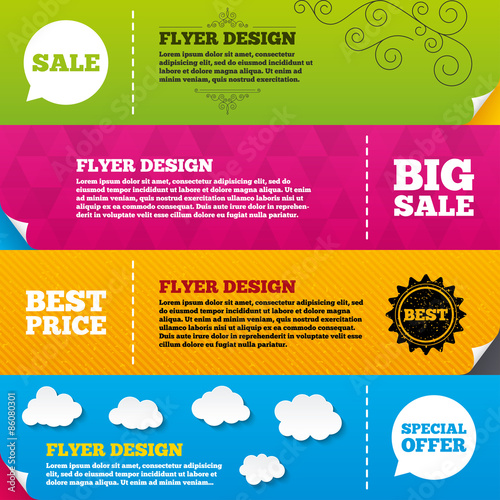 Sale icons. Special offer speech bubbles symbols