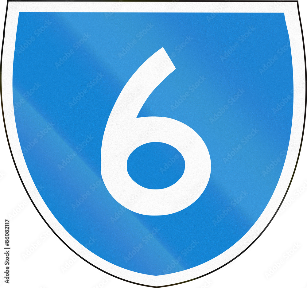Australian state route shield - with number 6 Australian state route shield - with number 6