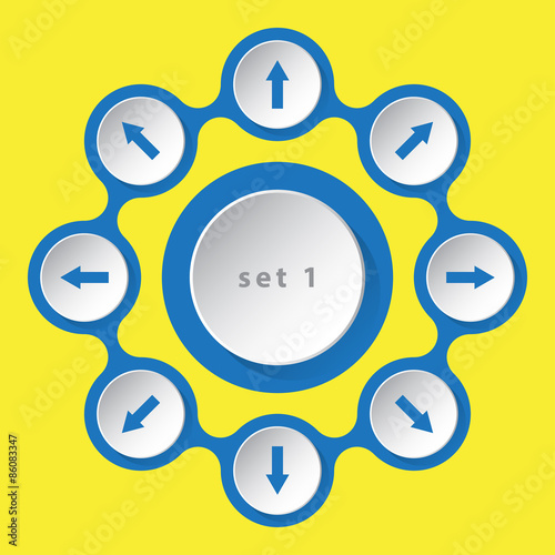 eight icons with arrows