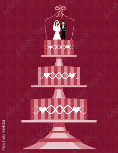 dreistöckige Hochzeitstorte 