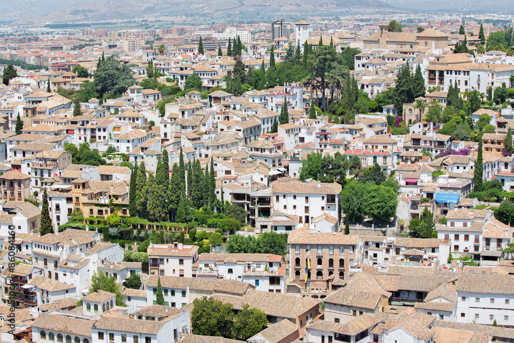 Granada - look to The Albayzin district from Alhambra fortress