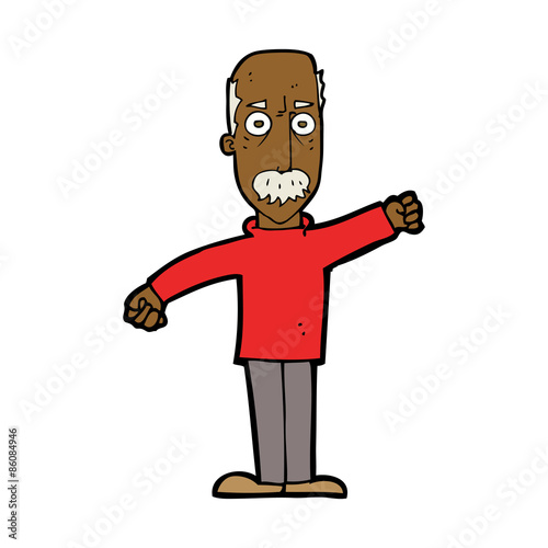 cartoon angry old man