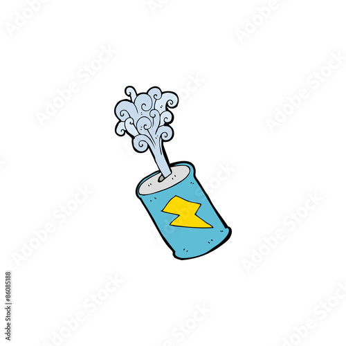 cartoon fizzing soda can
