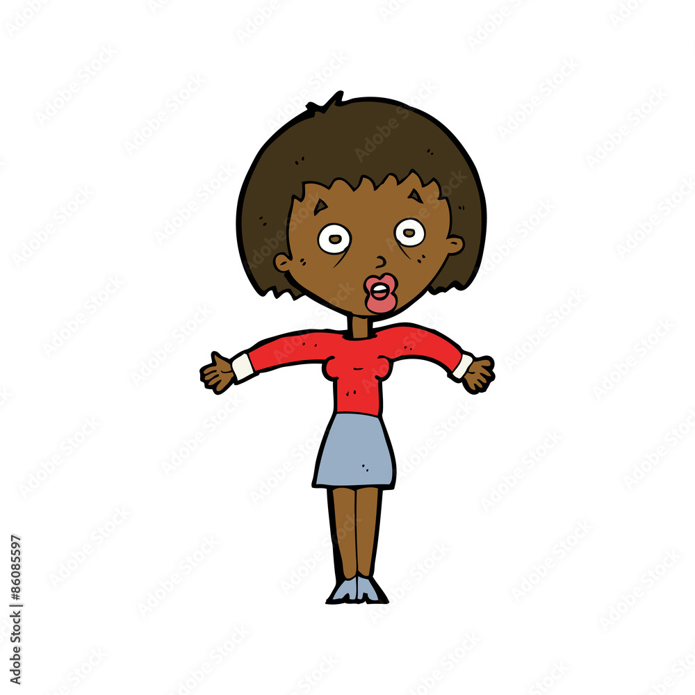 cartoon woman shrugging shoulders cartoon woman shrugging shoulders